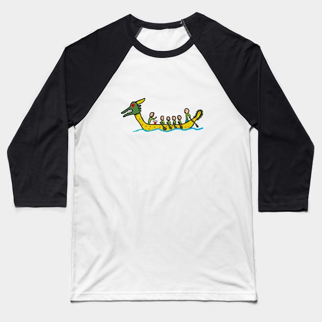 Dragon Boat Racing Baseball T-Shirt by Mark Ewbie